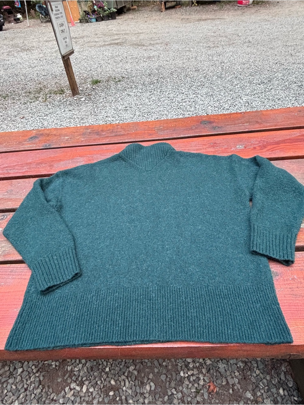 Madewell Green Cowl Neck Sweater
